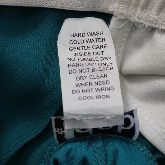 Deb VTG Strapless White and Green/Teal Dress S - Picture 4 of 5